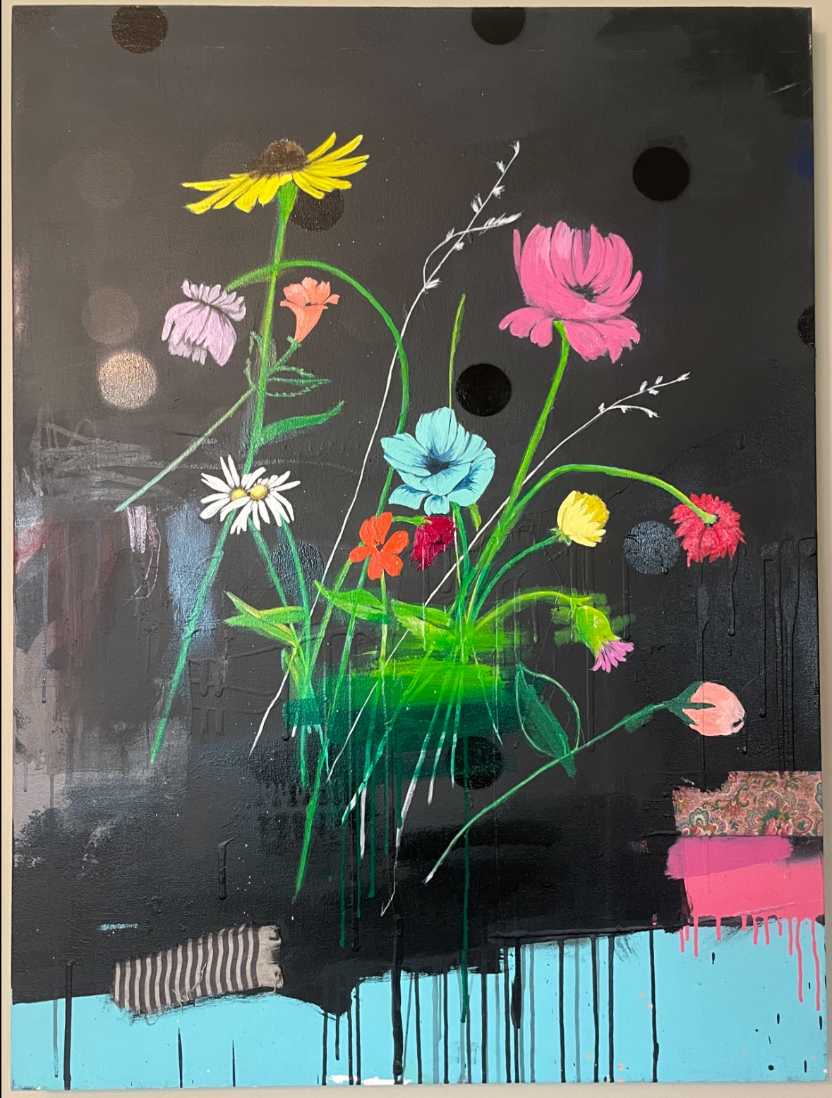 Flowers In a Black Vase 1